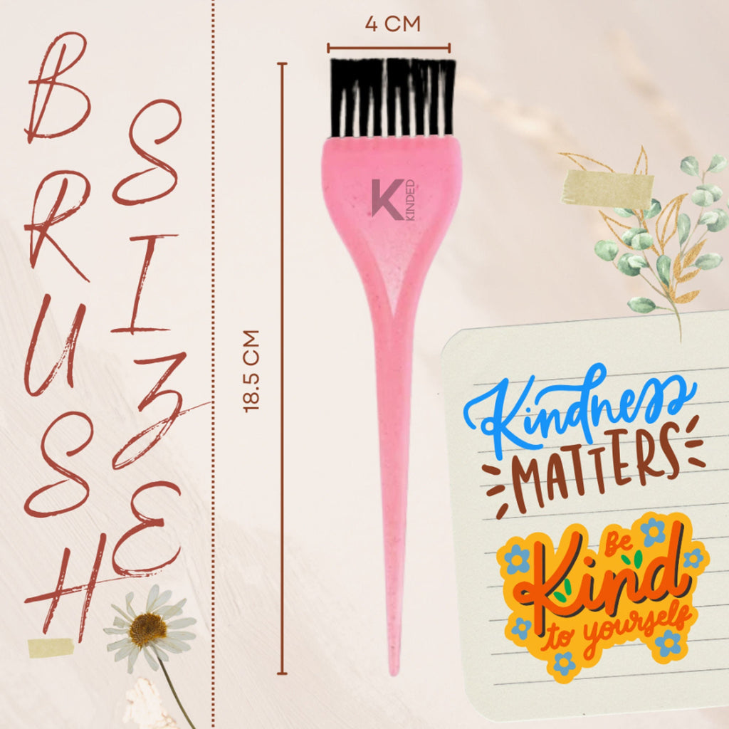 KINDED Multipurpose Pink Hair Color and Mehndi Brush Set of 2 | Grocsy
