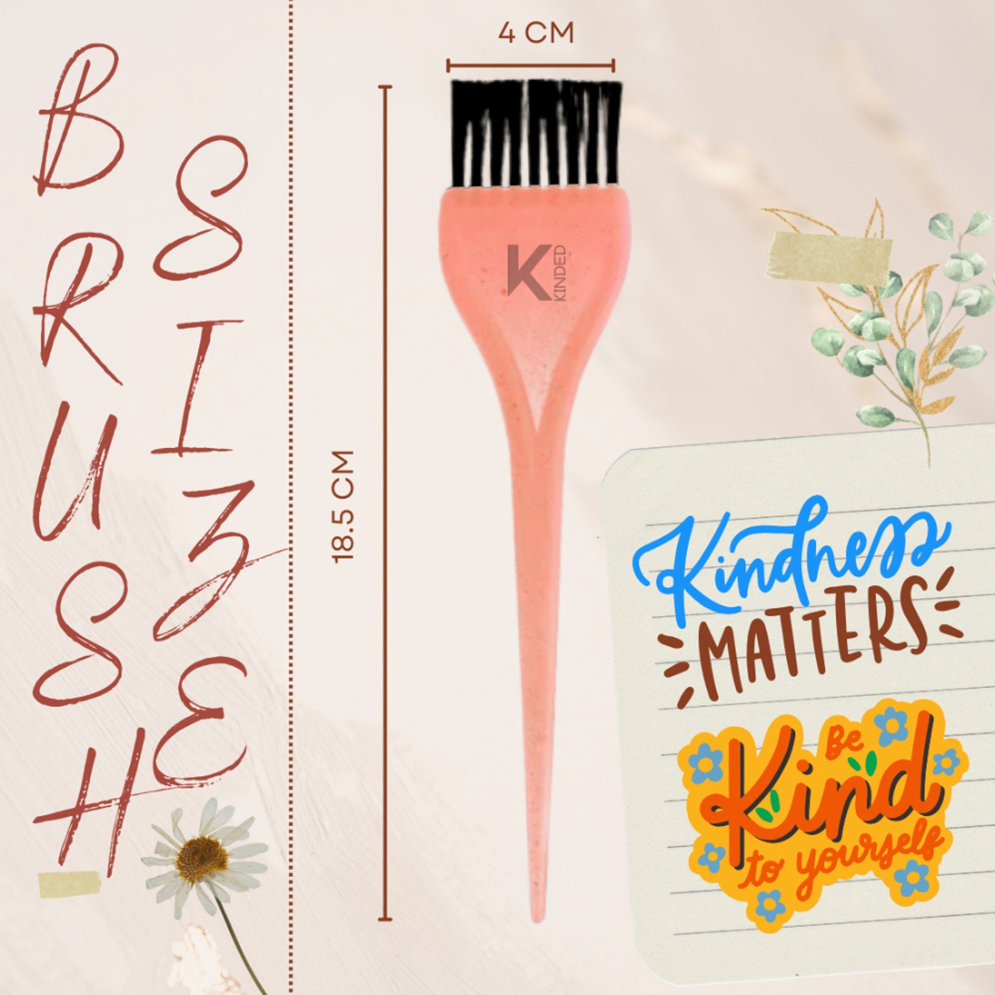 KINDED Multipurpose Orange Hair Color and Mehndi Brush Set of 2 | Grocsy