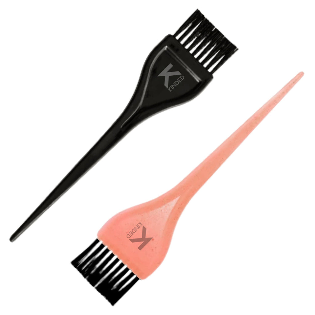 KINDED Multipurpose Black & Orange Hair Color and Mehndi Brush Set of 2 | Grocsy