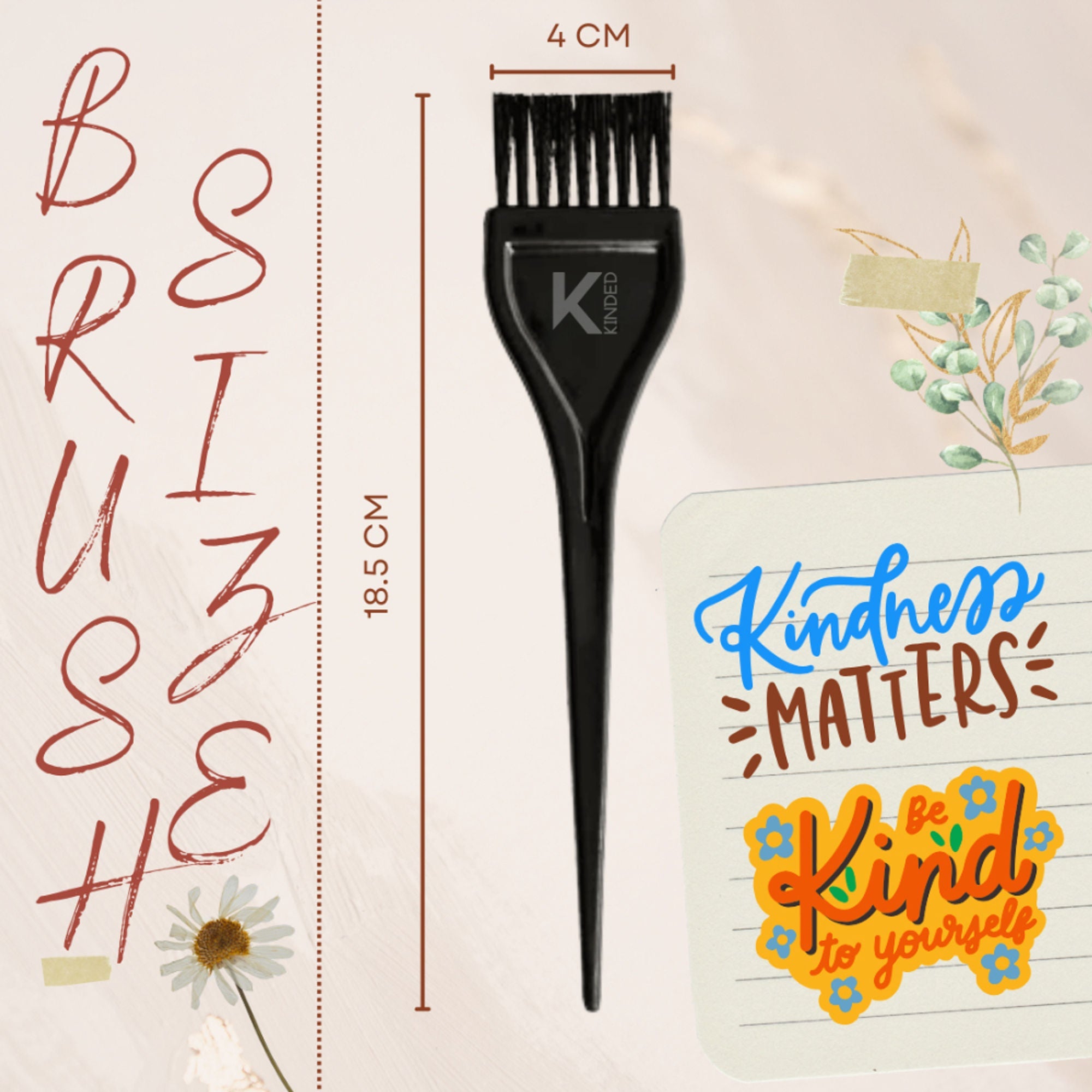 KINDED Multipurpose Black & Blue Hair Color and Mehndi Brush Set of 2 | Grocsy