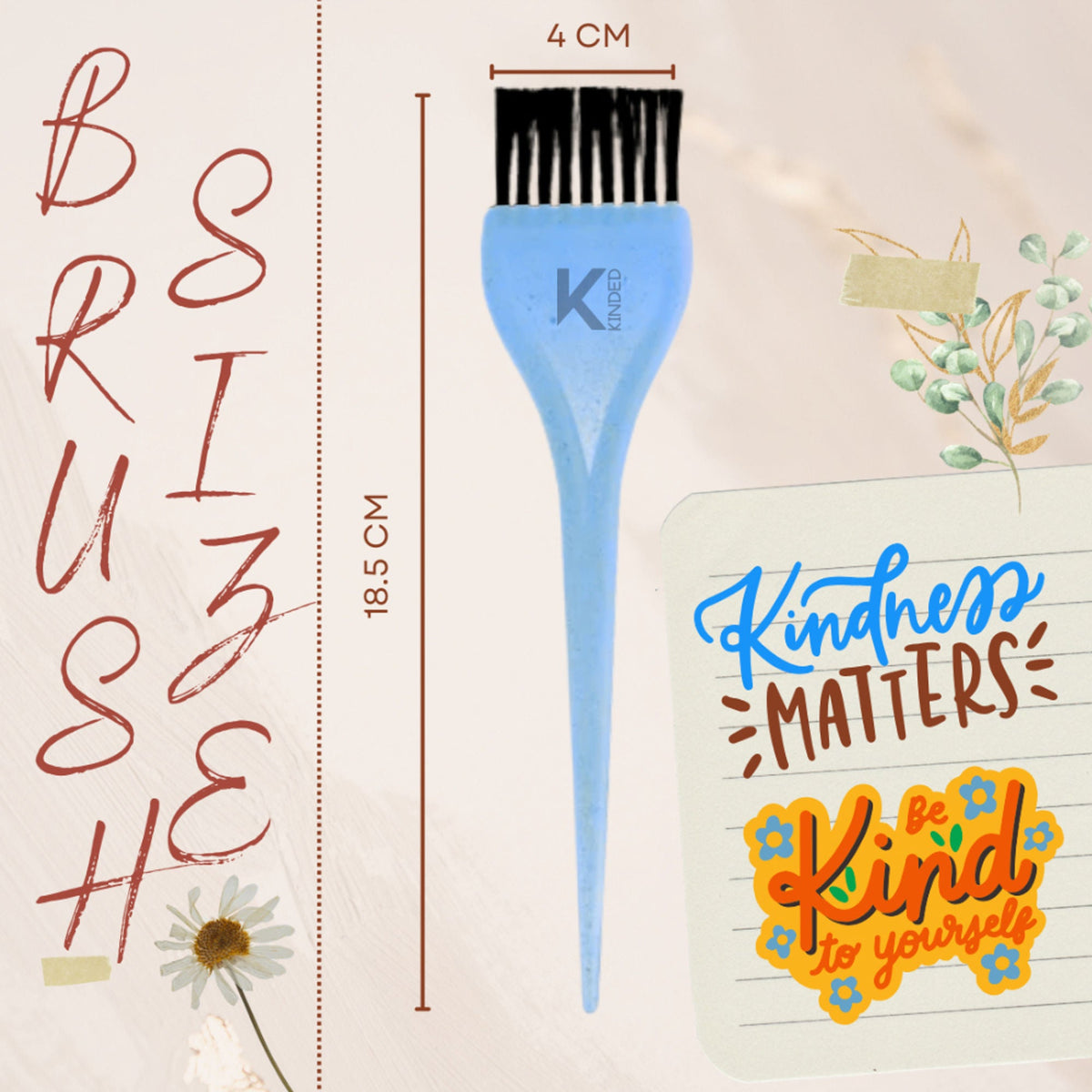 KINDED Multipurpose Orange & Blue Hair Color and Mehndi Brush Set of 2 | Grocsy