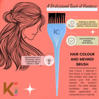 KINDED Multipurpose Black Pink Orange Blue Hair Color and Mehndi Brush Set of 4 | Grocsy