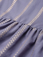 Sangria Women Jacquard Chanderi Silk Anarkali Kurta | Grocsy
