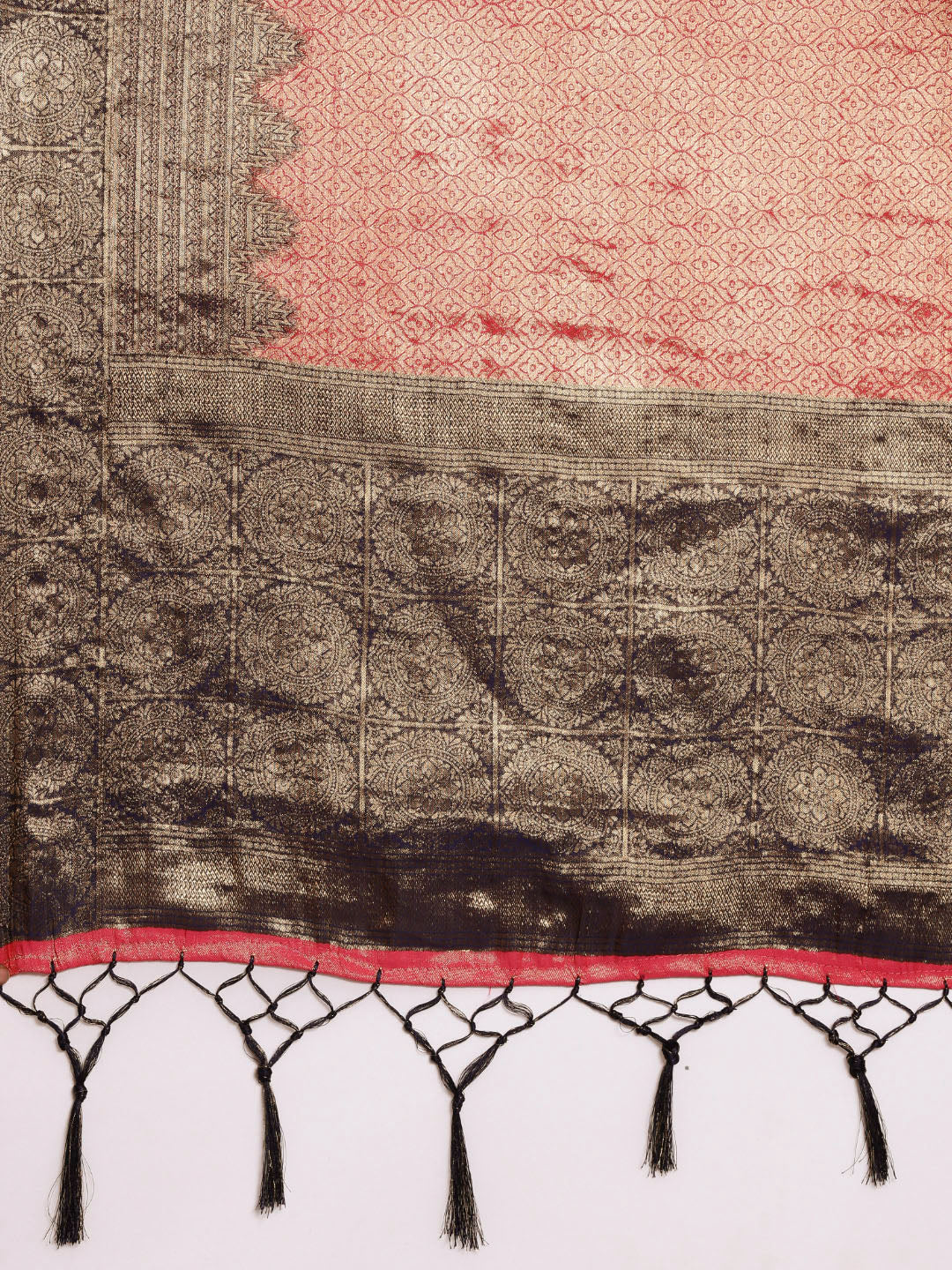 Saree Mall Pink Woven Design Zari Silk Blend Banarasi Saree | Grocsy