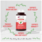 Bliss Welness Brain Health DHA + EPA Finest Vegetarian Omega-3 Veg Capsule | Grocsy
