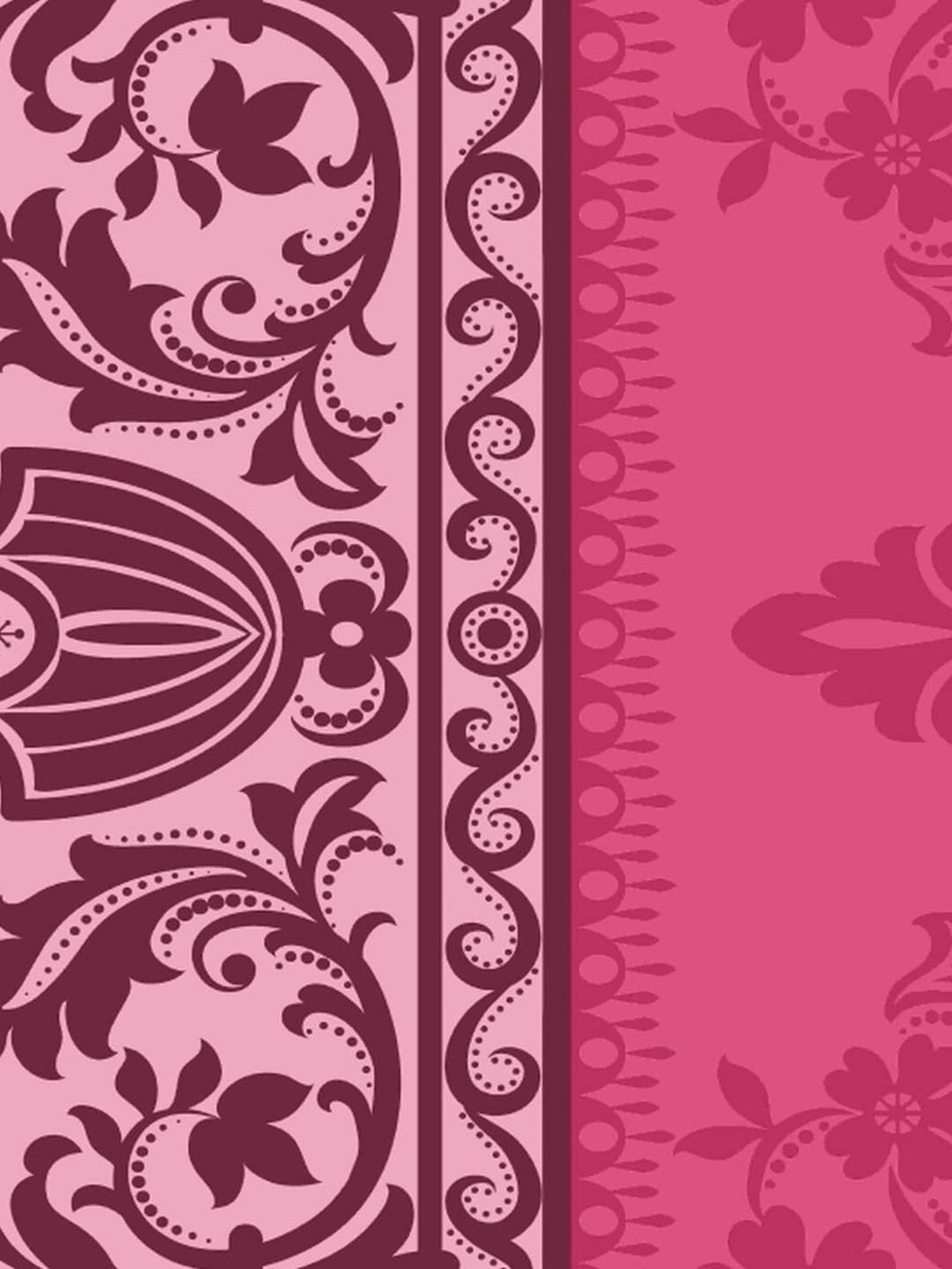 Dreamscape Pink & Beige Ethnic Motifs 144 TC Bedsheet with Pillow Covers | Grocsy