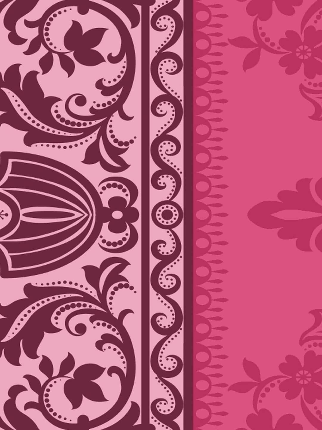 Dreamscape Pink & Beige Ethnic Motifs 144 TC Bedsheet with Pillow Covers | Grocsy