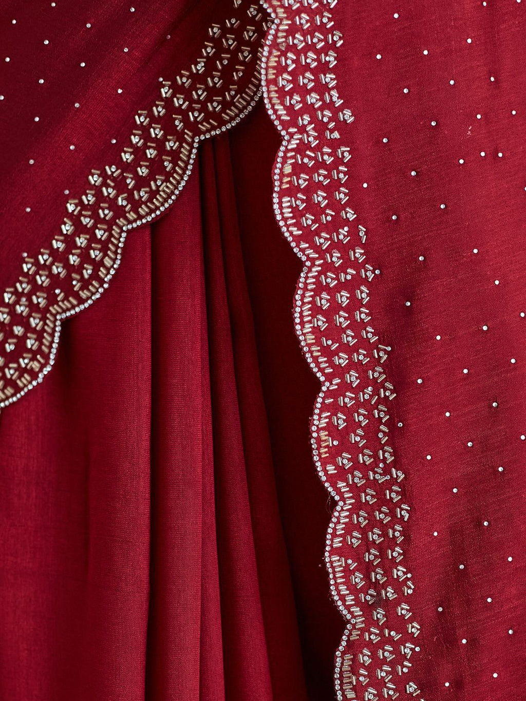 kasee Embellished Beads and Stones Silk Blend Saree | Grocsy