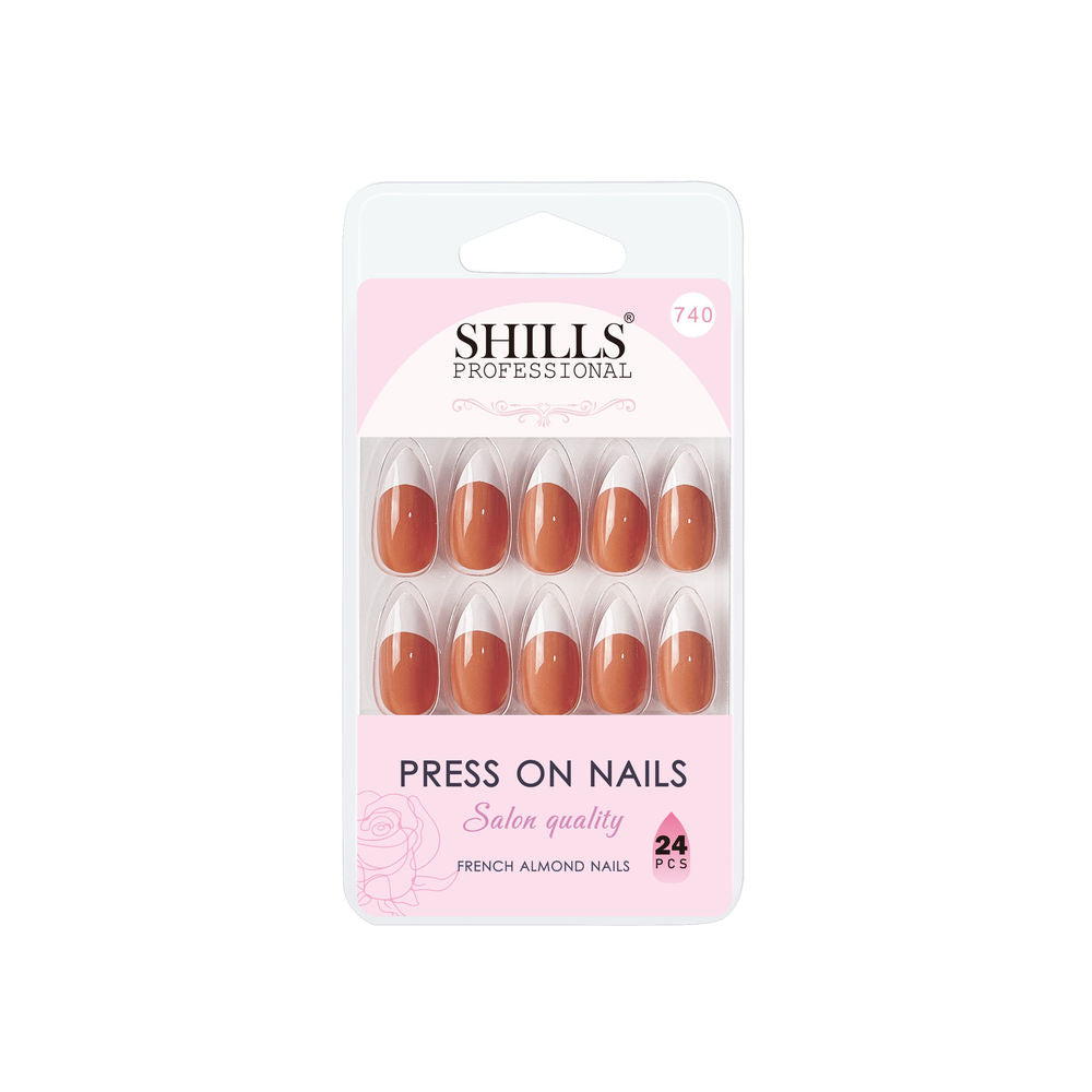 Shills Professional Reusable Press On Nails French Almond - SPN740 | Grocsy