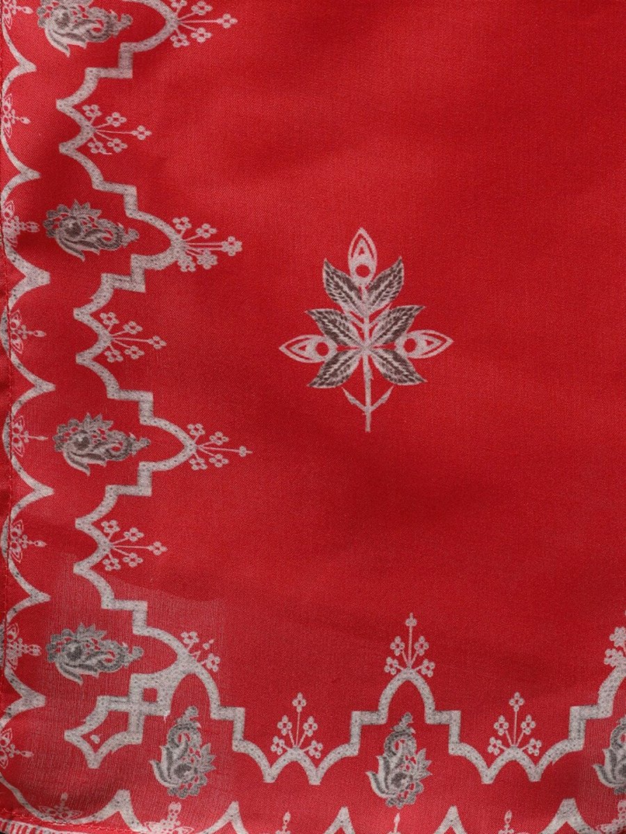 Aks Ethnic Motifs Printed Kurta With Palazzos & Dupatta | Grocsy