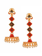 Shoshaa Gold-Toned Contemporary Jhumka Earrings | Grocsy