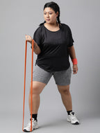 MKH Plus Size Typography Printed Dri-FIT Sports T-Shirt | Grocsy