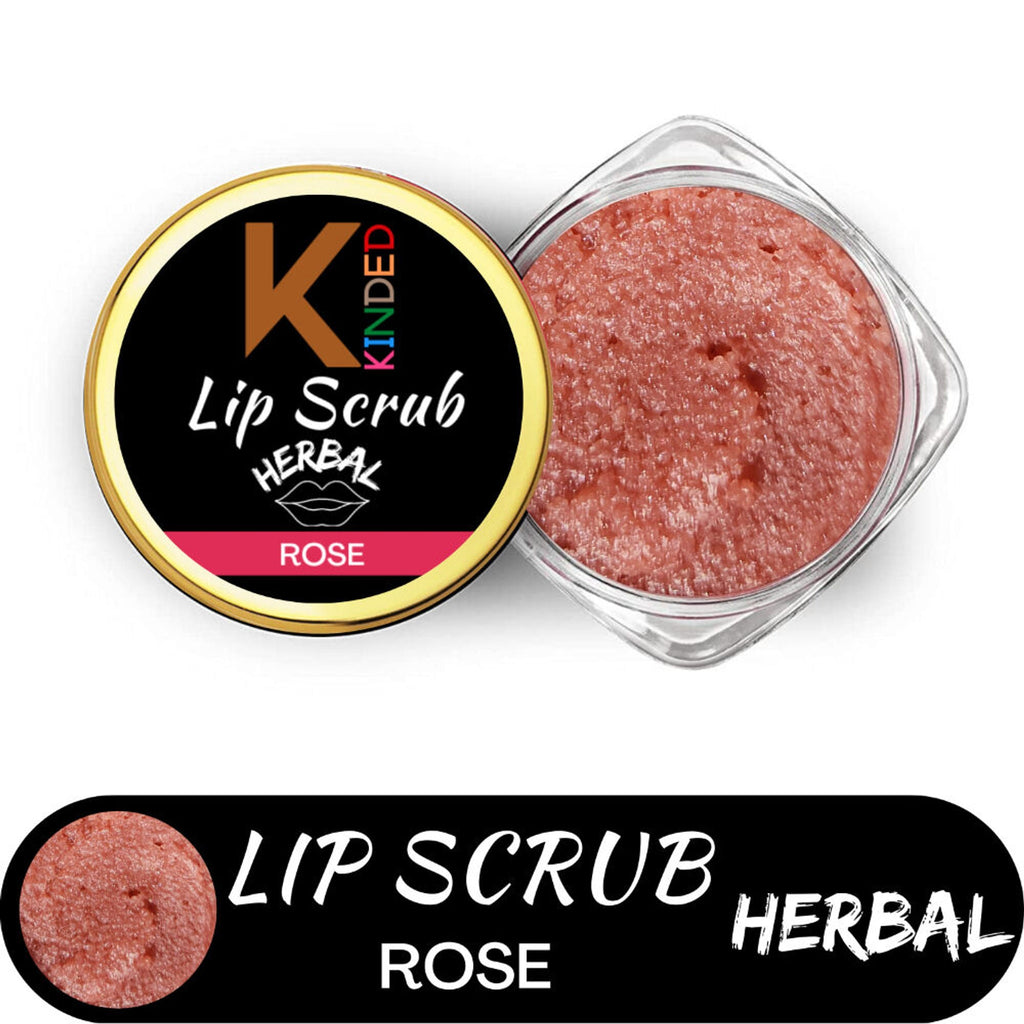 KINDED Lip Sugar Scrub Herbal Exfoliator - Rose | Grocsy