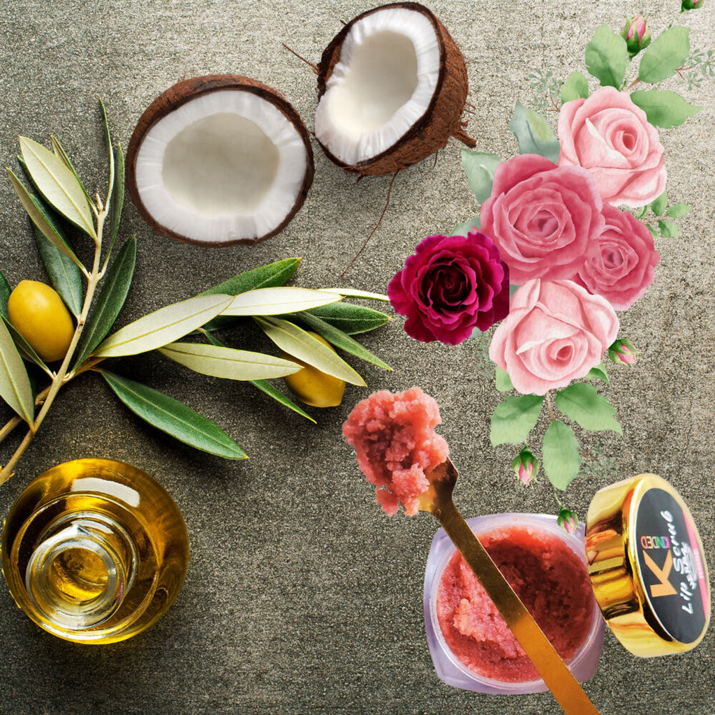 KINDED Lip Sugar Scrub Herbal Exfoliator - Rose | Grocsy