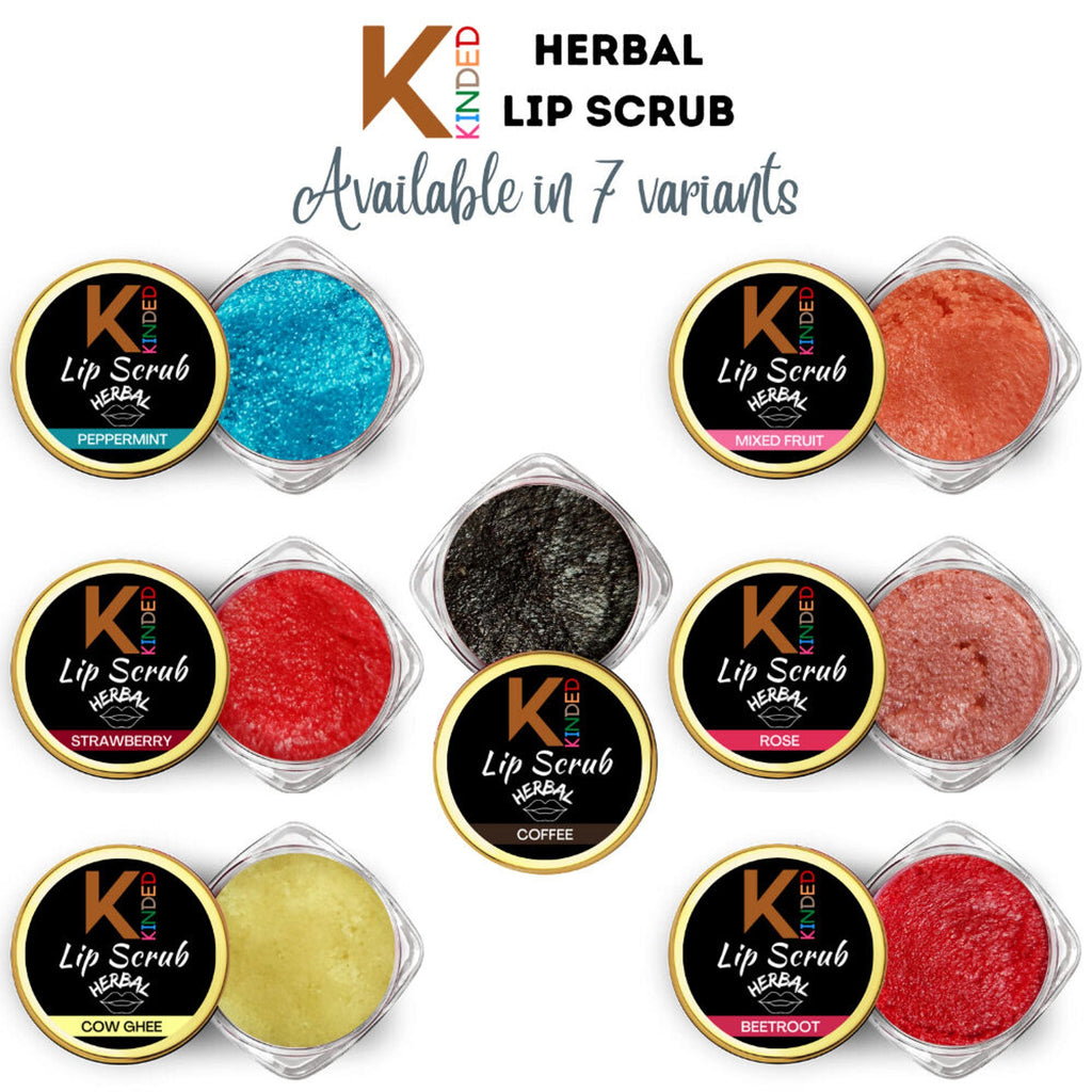 KINDED Lip Sugar Scrub Herbal Exfoliator - Rose | Grocsy