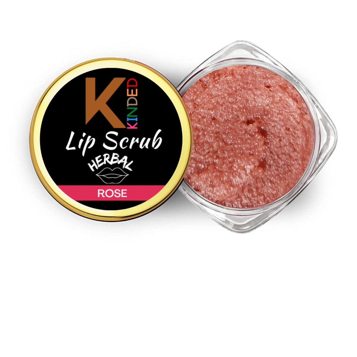 KINDED Lip Sugar Scrub Herbal Exfoliator - Rose | Grocsy