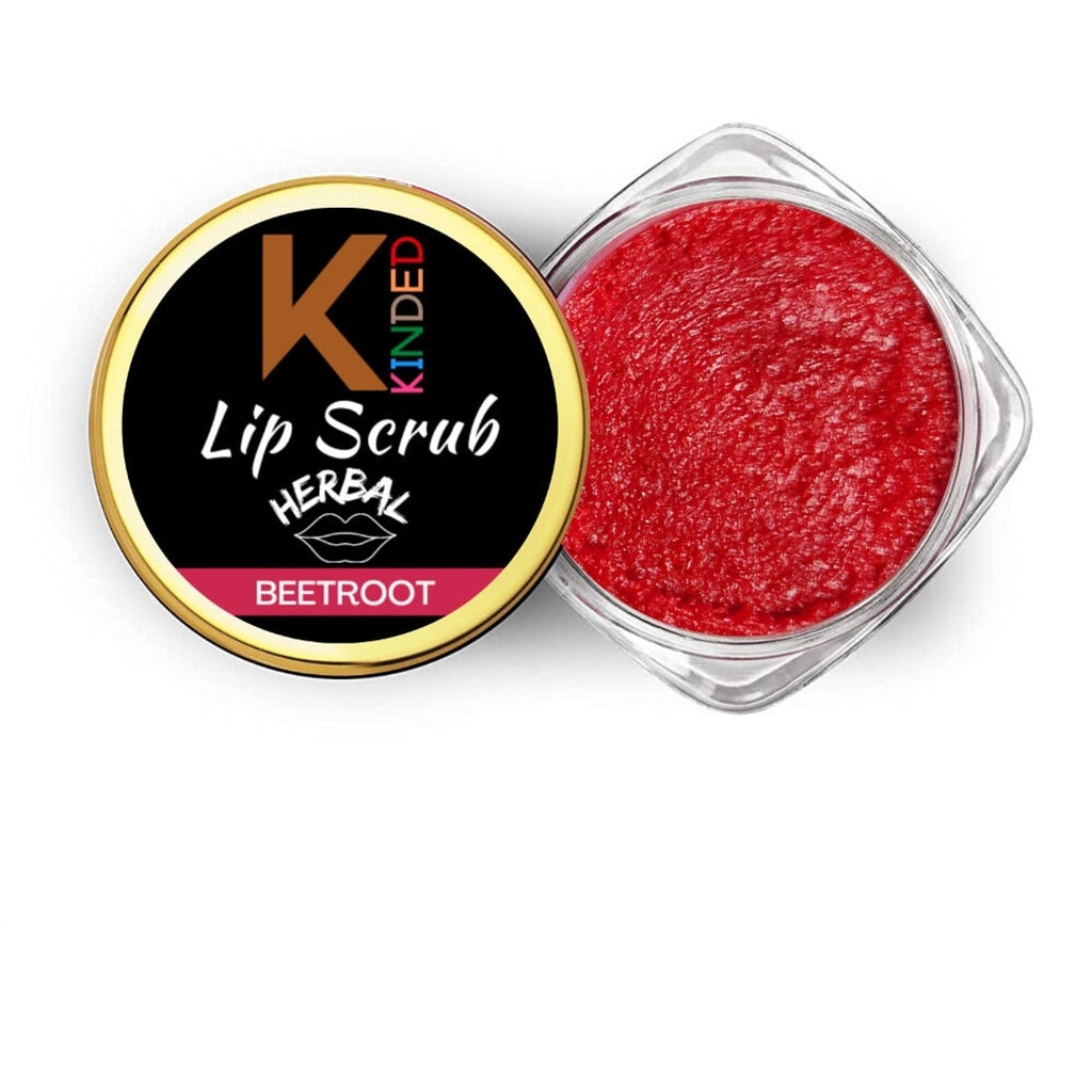 KINDED Lip Sugar Scrub Herbal Exfoliator - Beetroot | Grocsy