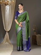 Saree Mall Checked Zari Taant Traditional Sarees | Grocsy