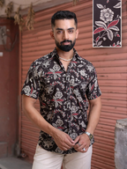 Miravan Men's Multi Colour Floral Printed Half Sleeve Slim Fit shirt | Grocsy