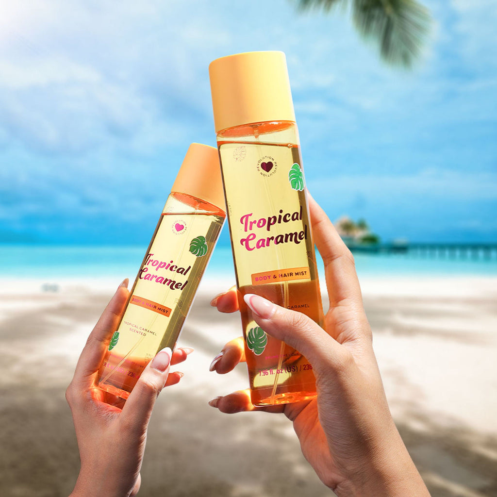 Makeup Revolution Tropical Caramel Hair And Body Mist | Grocsy