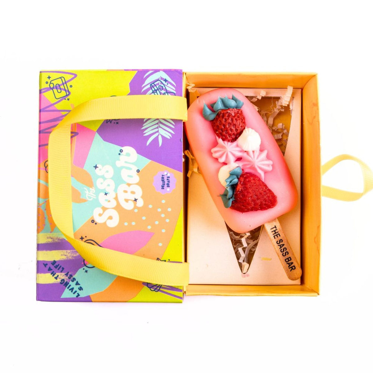 The Sass Bar Strawberries N' Cream Popsicle Soap | Grocsy
