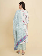 Designer Stylish white Cotton Stitched Suit With Dupatta - Tanisha | Grocsy