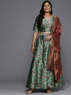 Ahalyaa Women's Traditional wear Lehenga Choli - Green | Grocsy