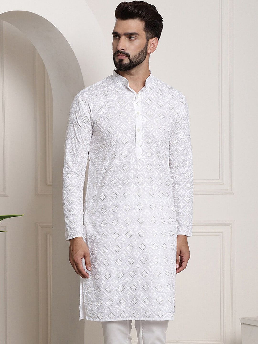 Sojanya Printed Chikankari Kurta | Grocsy