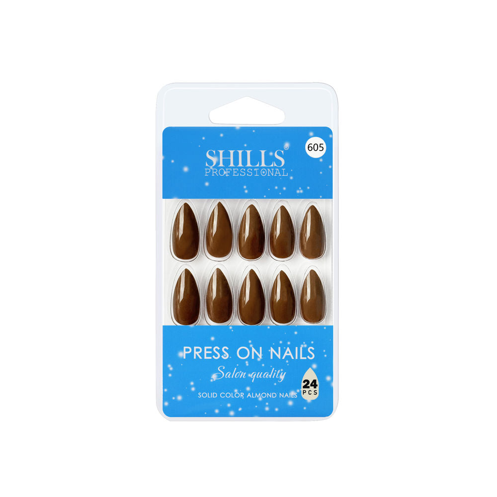 Shills Professional Reusable Press On Nails Almond - SPN605 | Grocsy