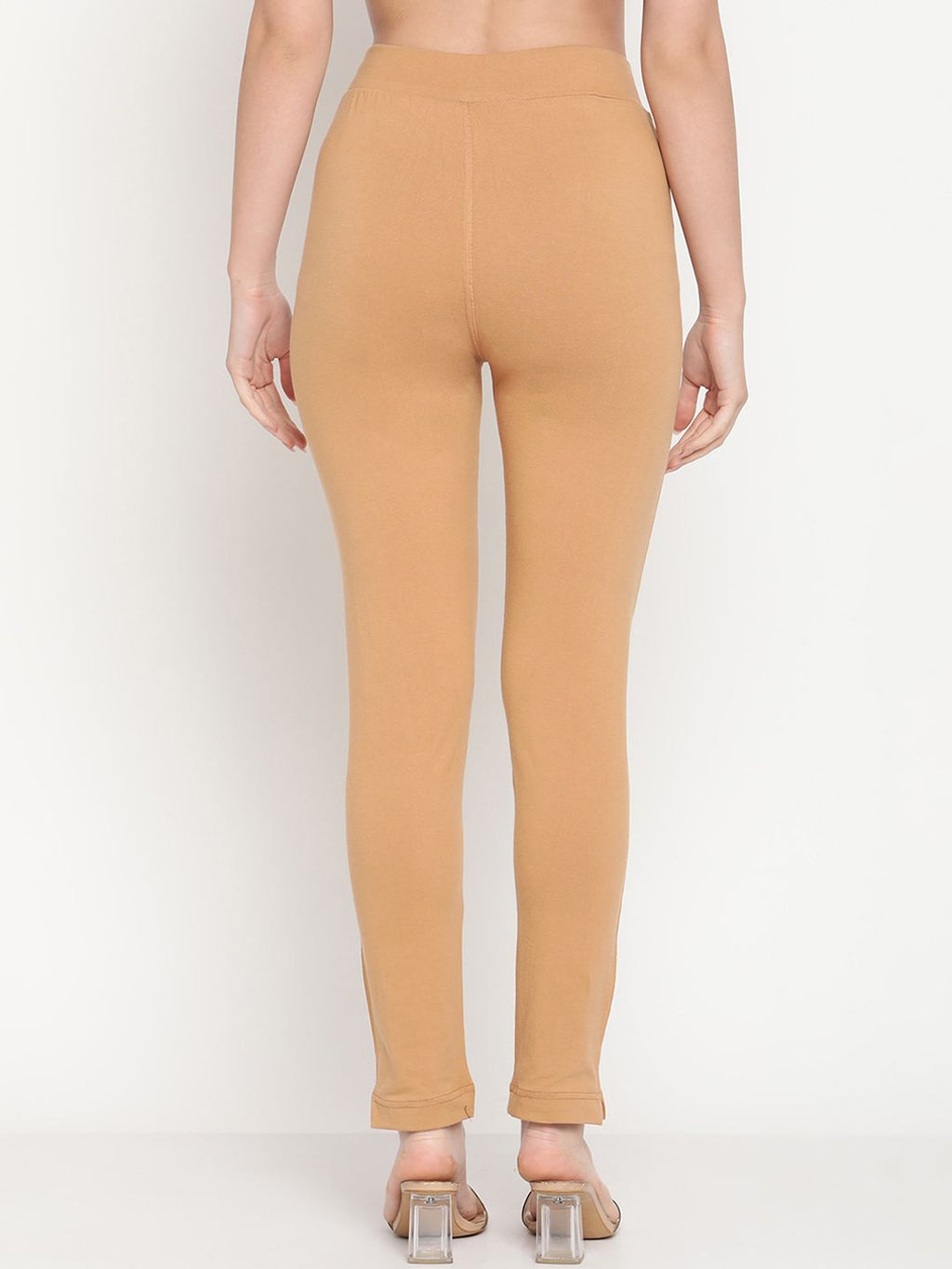 TAG 7 Pack of 2 Beige & Mustard Yellow Ankle-Length Leggings | Grocsy