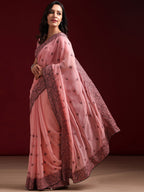 kasee Floral Embroidered Saree | Grocsy