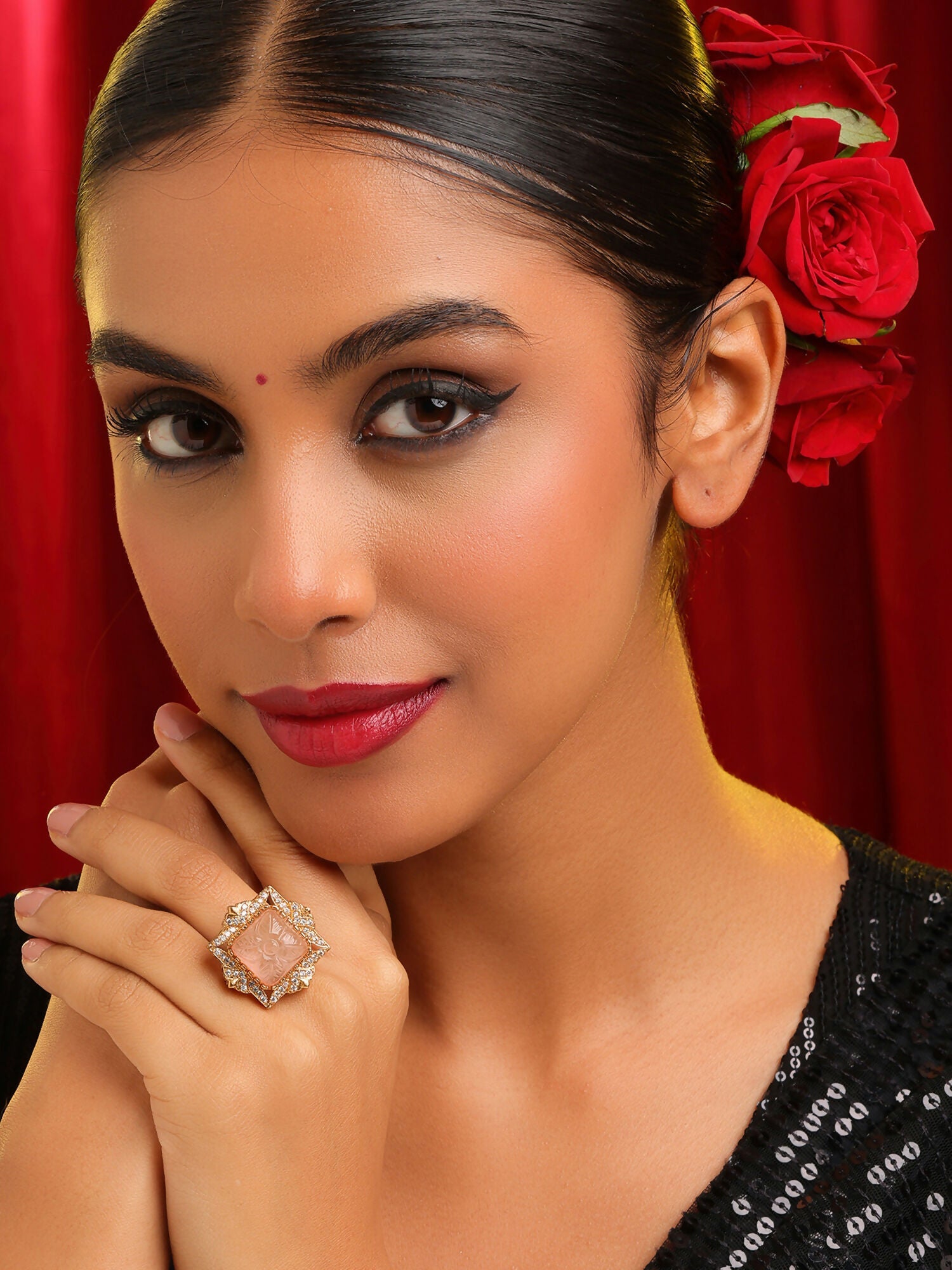 Ruby Raang Diamond Crystal Ring | Grocsy