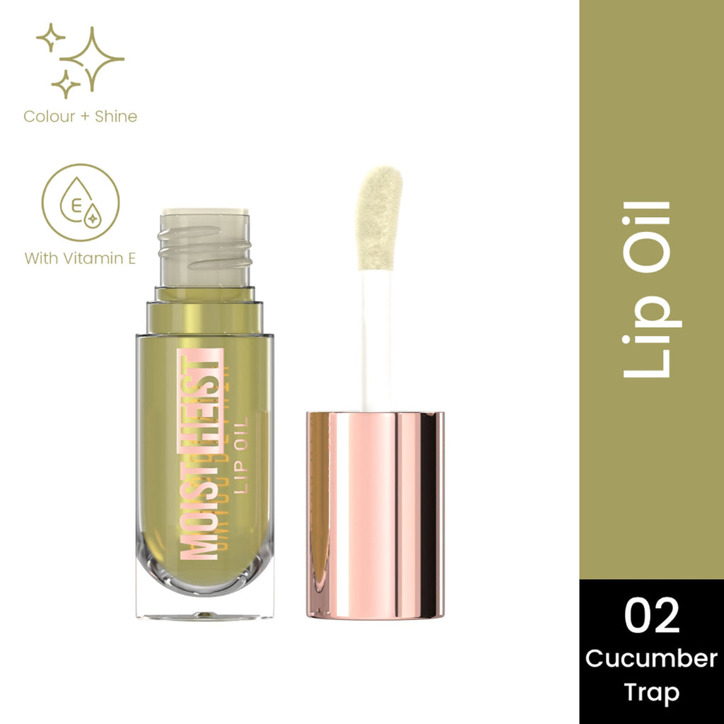 Swiss Beauty Moist Heist Lip Oil Colour-Changing With Vitamin E & Mint Oil - 2 Cucumber Trap | Grocsy