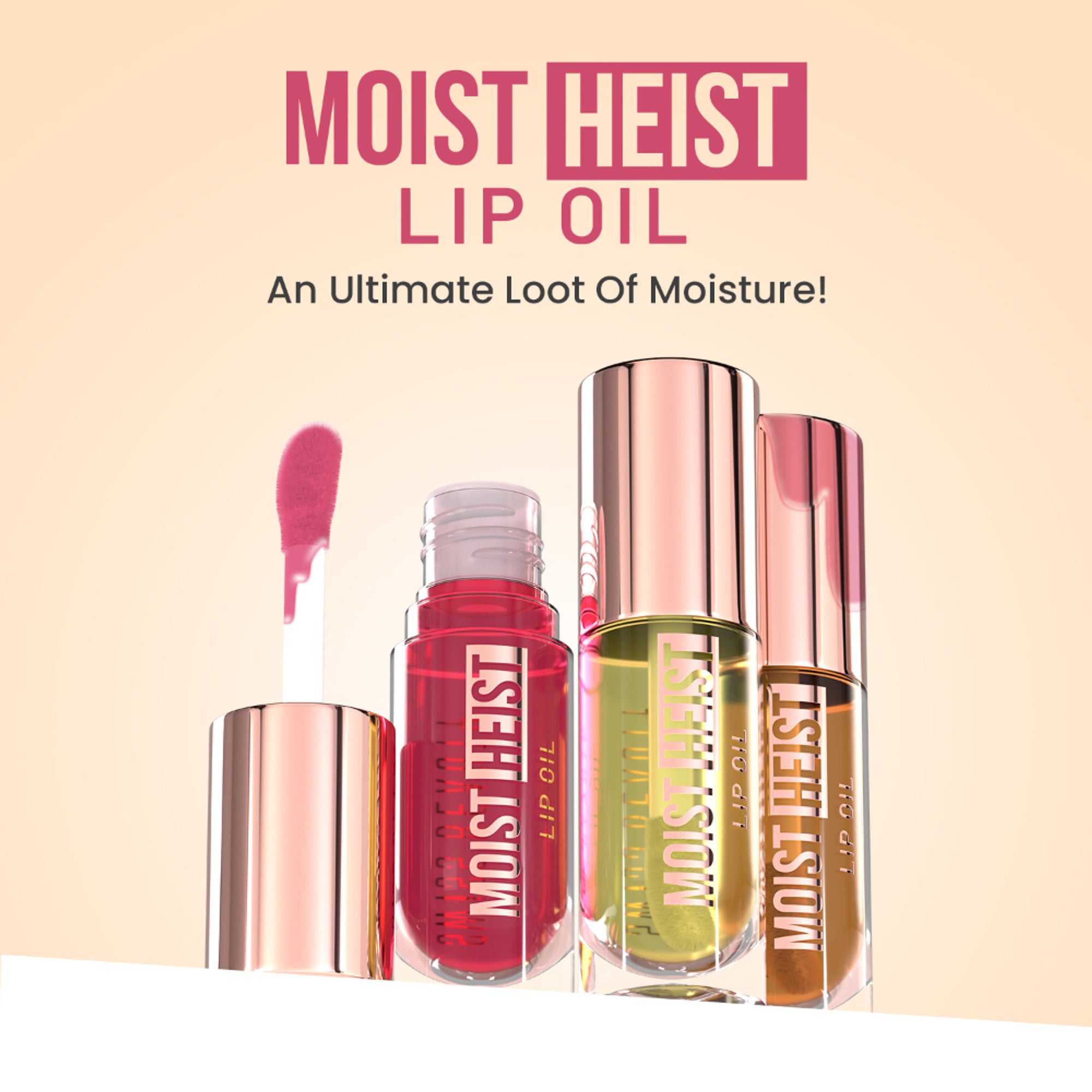 Swiss Beauty Moist Heist Lip Oil Colour-Changing With Vitamin E & Mint Oil - 3 Melon Loot | Grocsy