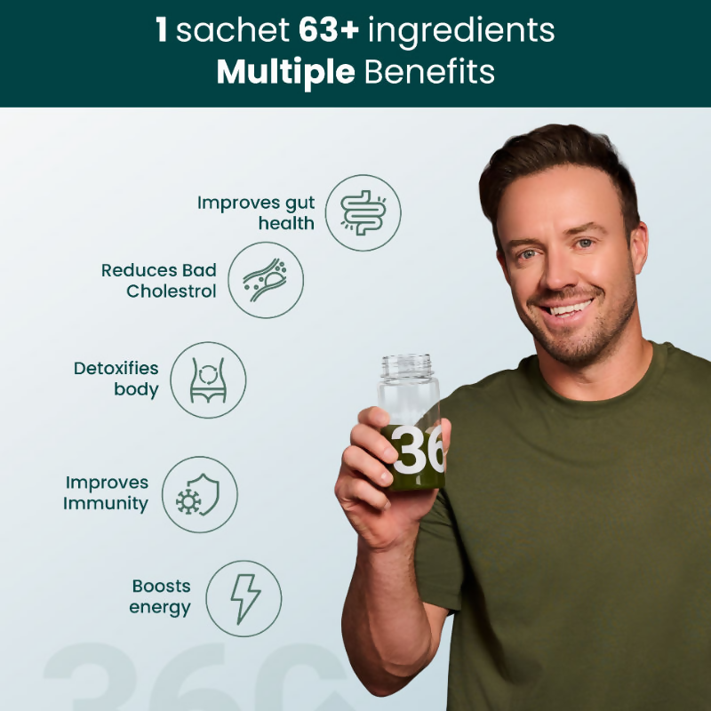 Supply6 360 Daily Health Supplement 63+ Nutrient, Multivitamin, 3B CFU Probiotic & Superfood | Grocsy