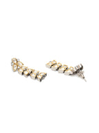 Long Kundan Earrings (silver) - Ruby Raang | Grocsy