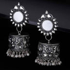 Mominos Fashion Oxidised Silver plated With Stone Earrings | Grocsy