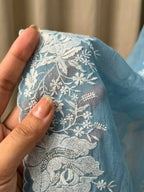 Joban Fashion Sky Blue Candy Crush Party Wear Sarees | Grocsy