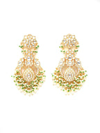 Kundan Chand Earrings (Gold) - Ruby Raang