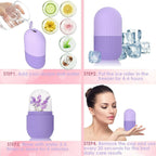 Ice Face Roller Silicone Facial Cube for Eyes Neck Massage Remove Dark Circle - Purple | Grocsy