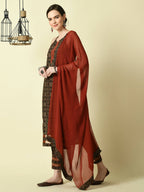 Myshka Women's Multi Straight Kurta & Trousers With Dupatta | Grocsy