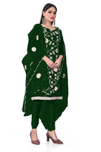 Green Organza Silk Embroidered Work Unstitched Dress Material - Tanvi | Grocsy