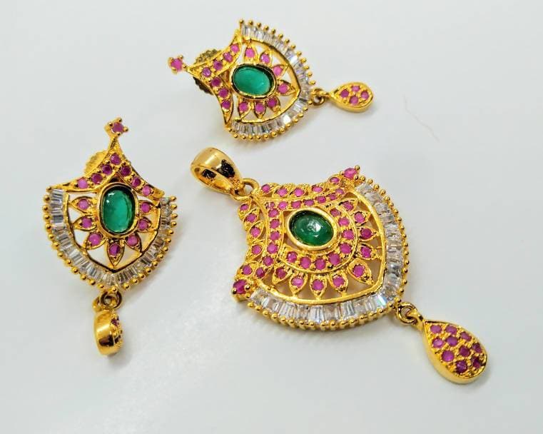 Multicolor AD Designer Small Pendant Set | Grocsy