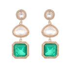Nuyug Emerald Drop Anti Tarnish Sparkle Earrings | Grocsy