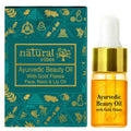 Natural Vibes Ayurvedic Gold Beauty Oil with Gold Flakes | Grocsy