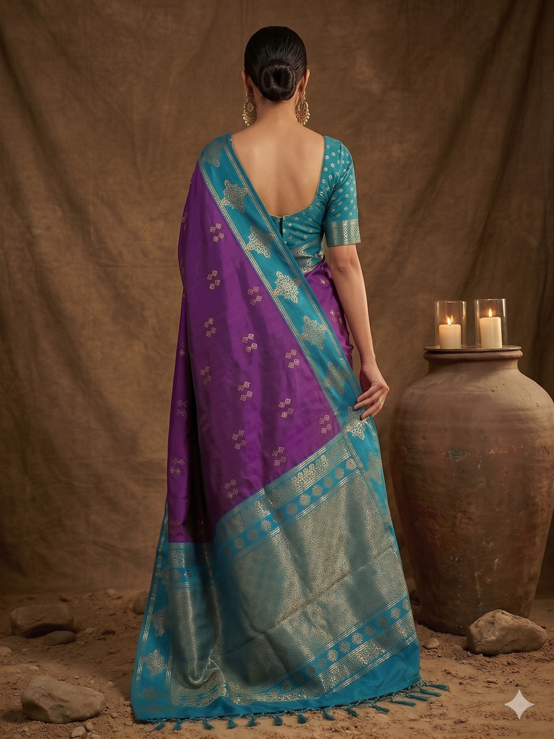 Shree Shyam Fashion Violet Soft Silk Saree | Grocsy