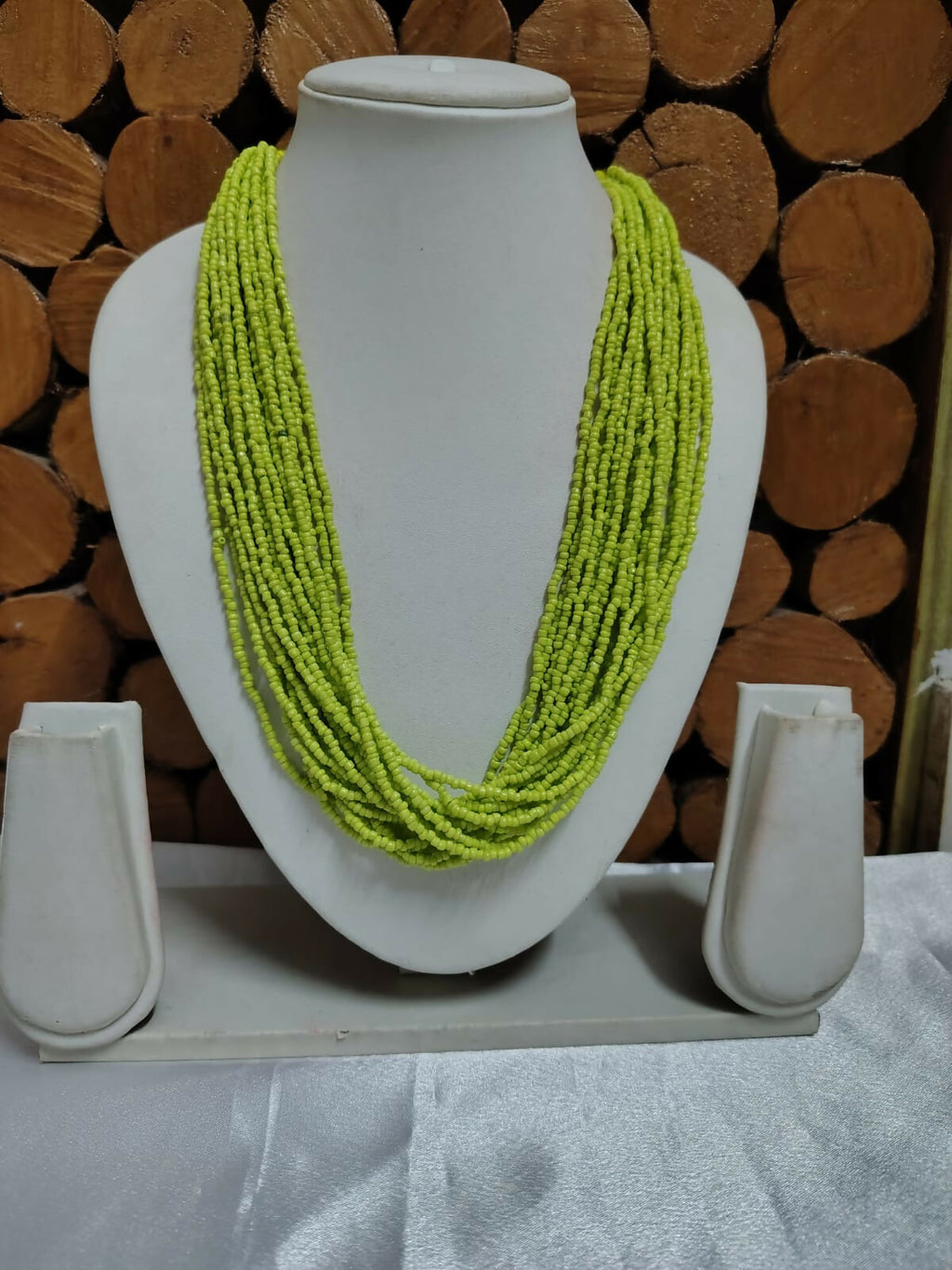 Inhanns Handmade Beaded Multilayer Necklace, 20 Layers - Neon Green | Grocsy