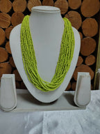 Inhanns Handmade Beaded Multilayer Necklace, 20 Layers - Neon Green | Grocsy