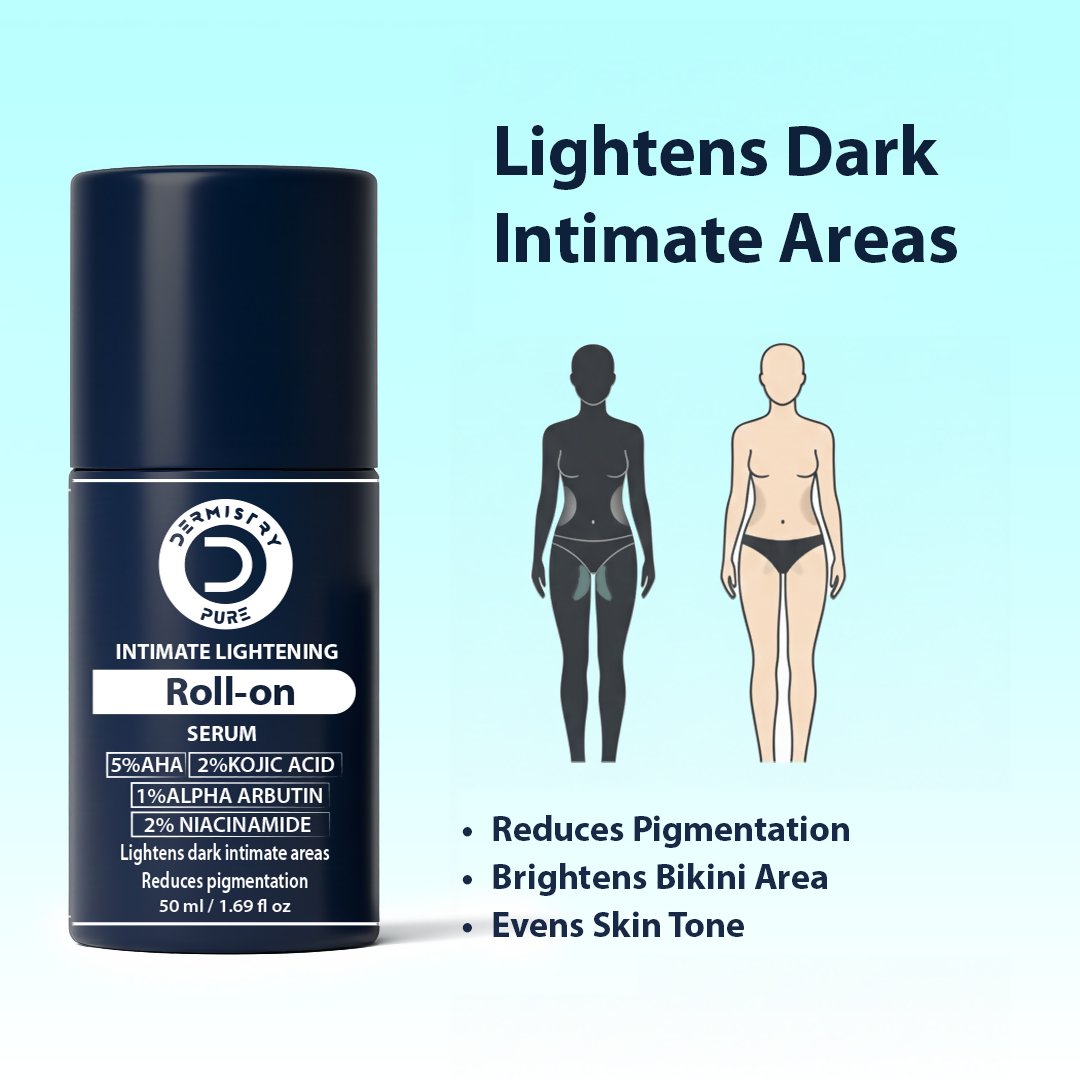 Dermistry Intimate Lightening Brightening & Underarm Deodorant Roll On Serum For Dark Spots Pigmentation | Grocsy