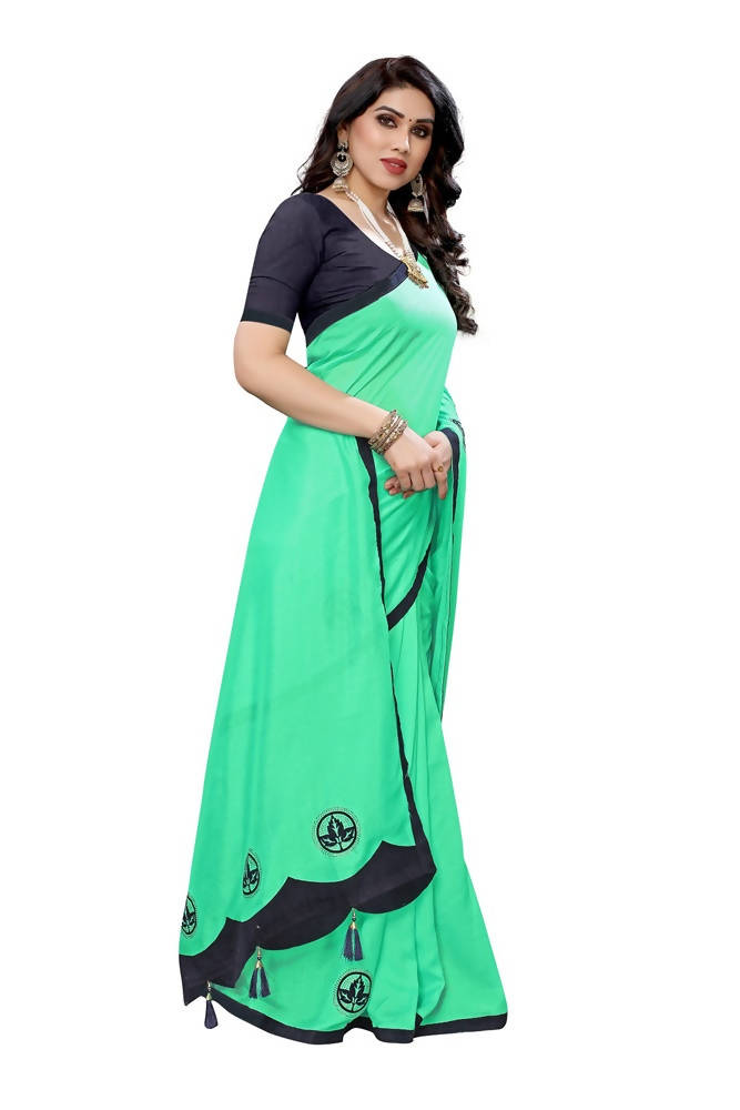 Vamika Designer Green Dola Silk Saree | Grocsy